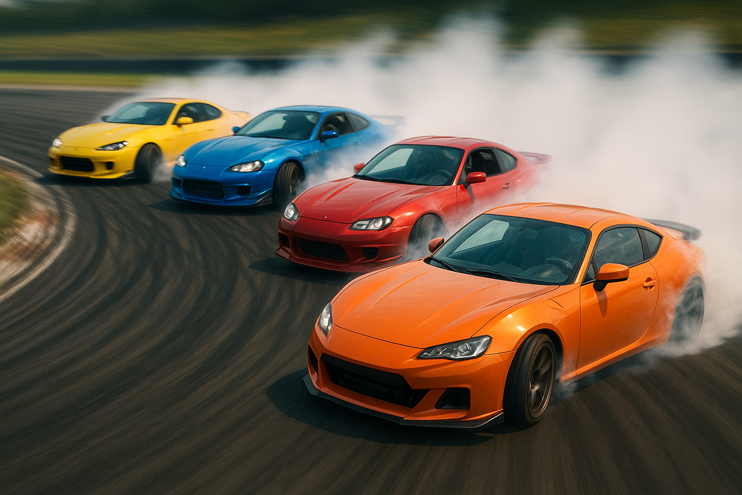 multiple drifting cars